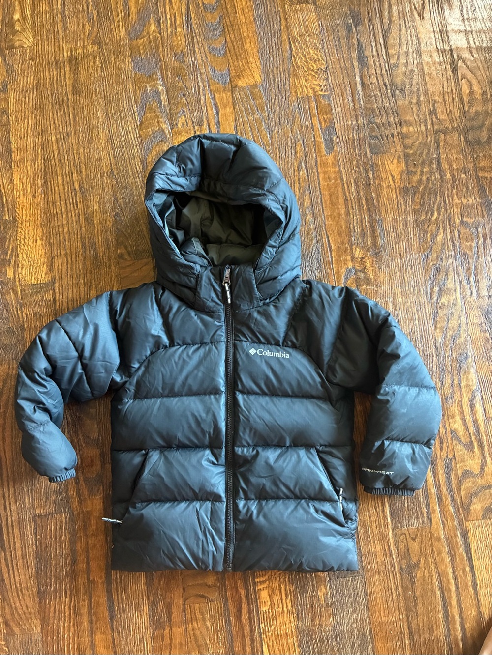 Columbia Omniheat Kids Black Hooded Puffer Coat